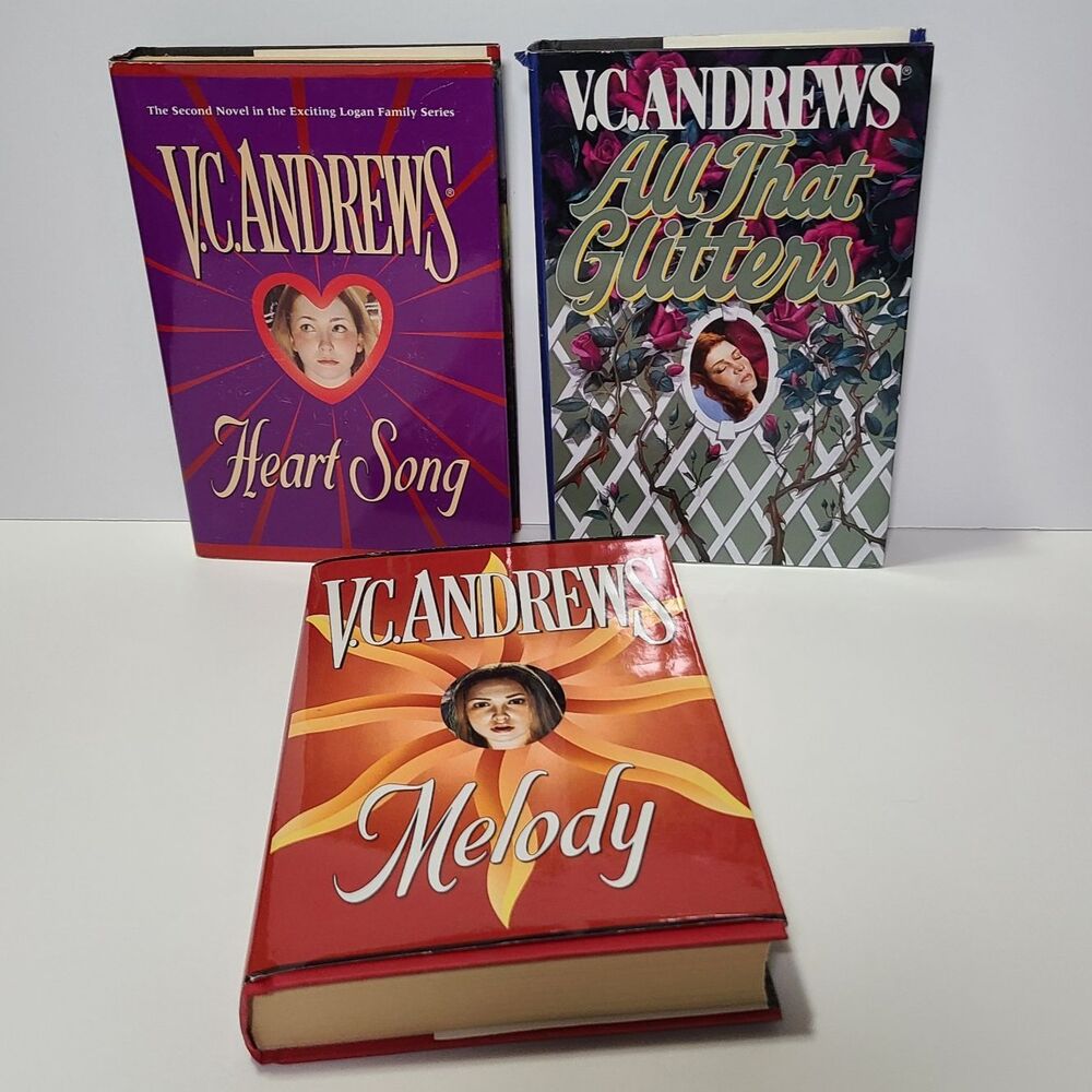 Lot of 3 Hardcover Books VC Andrews Heart Song Melody All that Glitters Dust Cvr